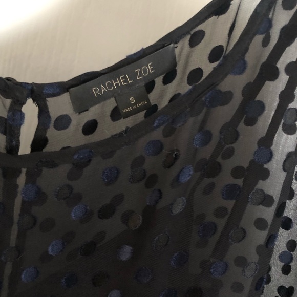 💙 Black Rachel Zoe polka dot swing top 💙 Sz S - Picture 6 of 8